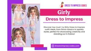 Picture of girl with the girly dress to impress outfit.